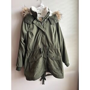 Hollister Olive Green Parka Jacket Women XL